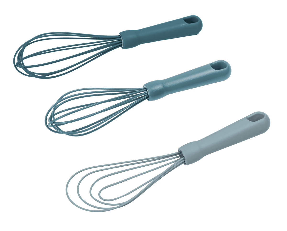 Mainstays 3-Piece Silicone Whisk Set, 10.5"/10.4"/9.6" L, Blue Color - Image 2